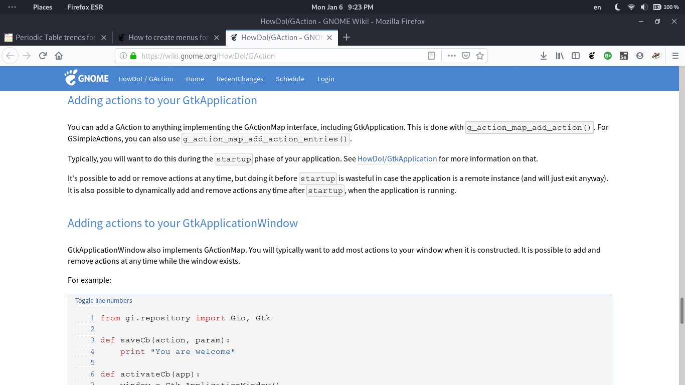 How to create menus for apps using Python? - Platform - GNOME Discourse